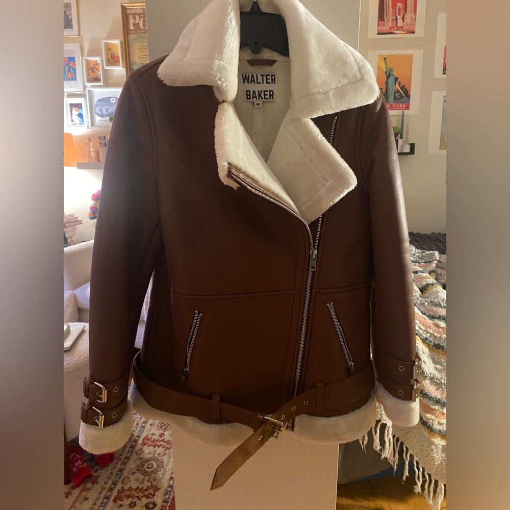 NWT - Leather and Fur Jacket, Medium - Walter Baker Bria